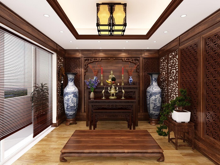 Xu hướng thiết kế nội thất phòng thờ mới hiện nay- PT012