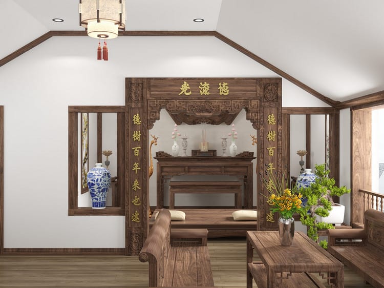 Thiết kế phòng thờ mới nhất hiện nay- PT011